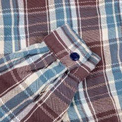 Remi Relief twill checked wide shirt brown