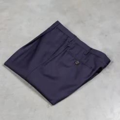 Rota Pantaloni High Rise Regular Fit Wool Gabardine Navy blue
