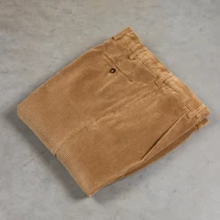 Rota Pantaloni High Rise Regular Fit 8-Wale Corduroy Beige Scuro
