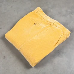 Rota Pantaloni High Rise Regular Fit 8-Wale Corduroy Giallo Toscano