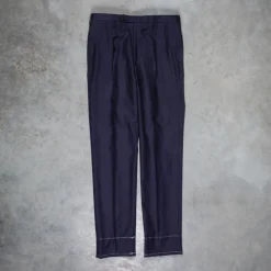 Rota Pantaloni High Rise Regular Fit Wool Gabardine Navy blue