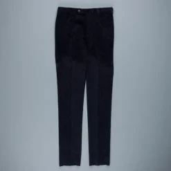 Rota Pantaloni High Rise Regular Fit 14-Wale Corduroy Blu Scuro