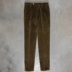 Rota Pantaloni High Rise Regular Fit 8-Wale Corduroy Verde Irlandese