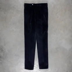 Rota Pantaloni High Rise Regular Fit 8-Wale Corduroy Blu Notte