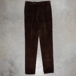 Rota Pantaloni High Rise Regular Fit 8-Wale Corduroy Marrone Scuro