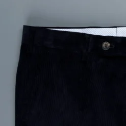 Rota Pantaloni High Rise Regular Fit 14-Wale Corduroy Blu Scuro