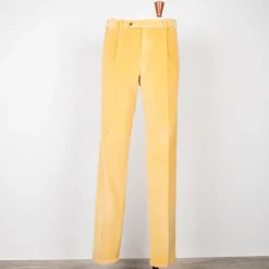 Rota Pantaloni High Rise Regular Fit 8-Wale Corduroy Giallo Toscano