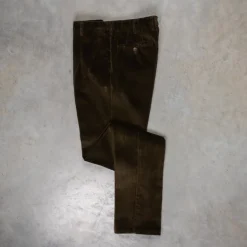 Rota Pantaloni High Rise Regular Fit 8-Wale Corduroy Verde Irlandese