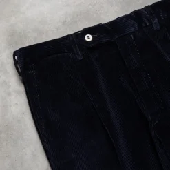 Rota Pantaloni High Rise Regular Fit 8-Wale Corduroy Blu Notte