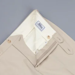 Rota Pantaloni High Rise Regular Fit Cotton Beige Medio