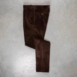 Rota Pantaloni High Rise Regular Fit 8-Wale Corduroy Marrone Scuro