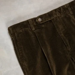 Rota Pantaloni High Rise Regular Fit 8-Wale Corduroy Verde Irlandese