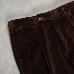 Rota Pantaloni High Rise Regular Fit 8-Wale Corduroy Marrone Scuro