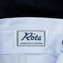 Rota Pantaloni High Rise Regular Fit 14-Wale Corduroy Blu Scuro