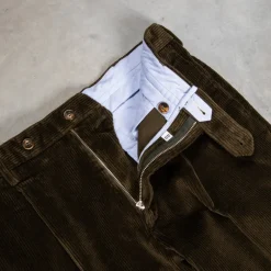 Rota Pantaloni High Rise Regular Fit 8-Wale Corduroy Verde Irlandese