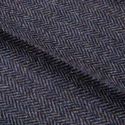 Rota Pantaloni High Rise Regular Fit Flannel Herringbone Indigo Blu