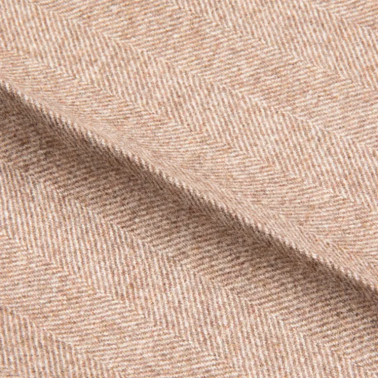 Rota Pantaloni High Rise Regular Fit Flannel Herringbone Beige Chiaro