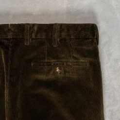Rota Pantaloni High Rise Regular Fit 8-Wale Corduroy Verde Irlandese