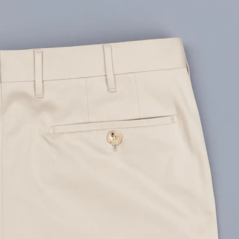 Rota Pantaloni High Rise Regular Fit Cotton Beige Medio