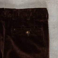 Rota Pantaloni High Rise Regular Fit 8-Wale Corduroy Marrone Scuro