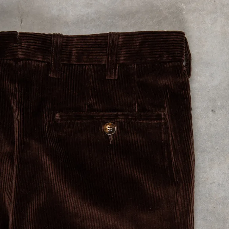 Rota Pantaloni High Rise Regular Fit 8-Wale Corduroy Marrone Scuro