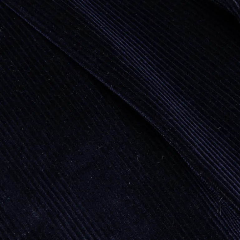 Rota Pantaloni High Rise Regular Fit 8-Wale Corduroy Blu Notte