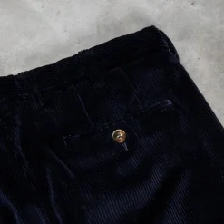 Rota Pantaloni High Rise Regular Fit 8-Wale Corduroy Blu Notte