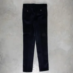 Rota Pantaloni High Rise Regular Fit 8-Wale Corduroy Blu Notte
