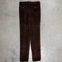 Rota Pantaloni High Rise Regular Fit 8-Wale Corduroy Marrone Scuro