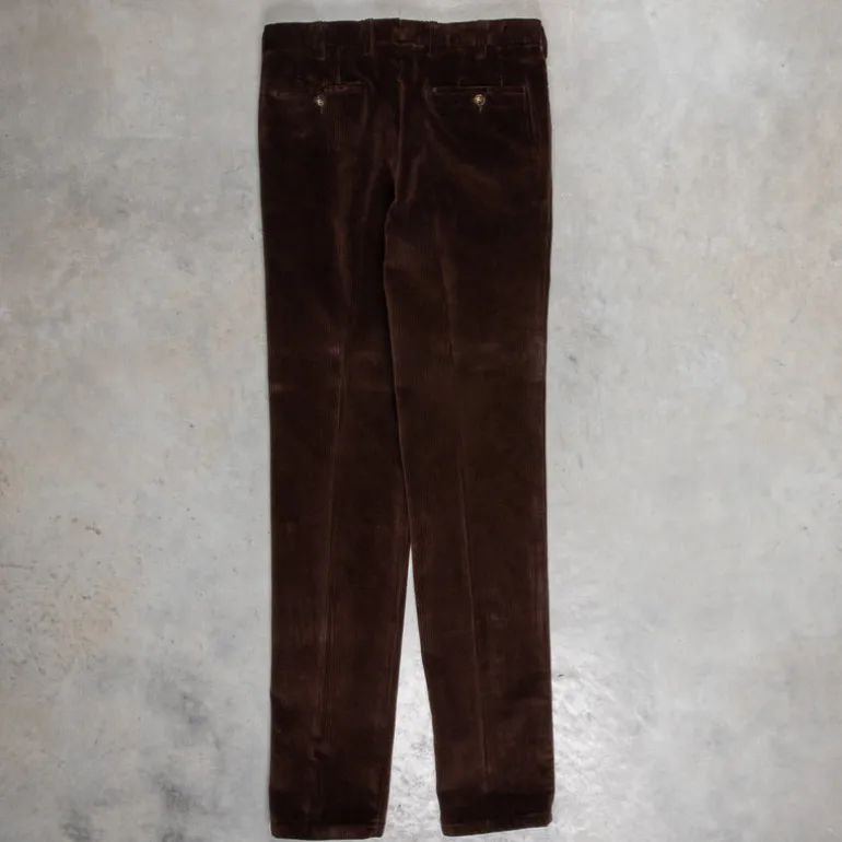 Rota Pantaloni High Rise Regular Fit 8-Wale Corduroy Marrone Scuro