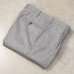 Rota Regular Fit High Rise Pants Lightweight Flannel Grigio Chiaro