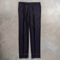 Rota Regular Fit High Rise Pants Gabardine Navy Blue