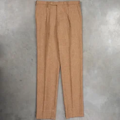 Rota Wool Cashmere Herringbone High Rise Pants Rust