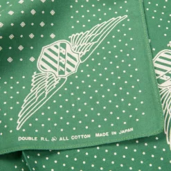 RRL Bolton Cotton Bandana Faded Green Cream