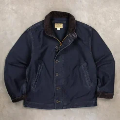 RRL Bower Deck Jacket Cotton Jungle Cloth Dark Navy