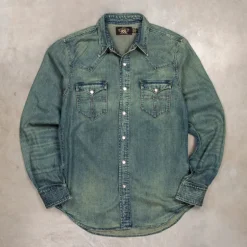 RRL Buffalo West Long Sleeve Sport Shirt Dark Wash