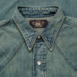 RRL Buffalo West Long Sleeve Sport Shirt Dark Wash