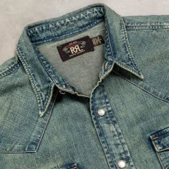 RRL Buffalo West Long Sleeve Sport Shirt Dark Wash