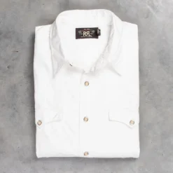 RRL Buffalo Western Shirt Heavy Poplin White