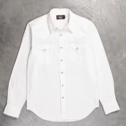 RRL Buffalo Western Shirt Heavy Poplin White