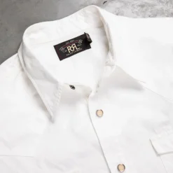 RRL Buffalo Western Shirt Heavy Poplin White