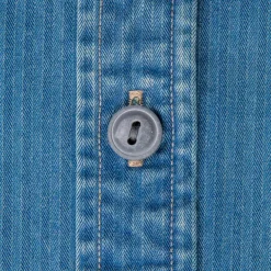 RRL Dockman Shirt Herringone Faded Indigo