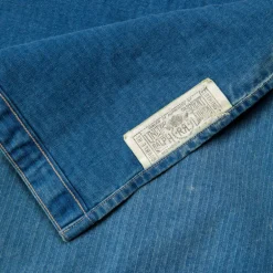 RRL Dockman Shirt Herringone Faded Indigo
