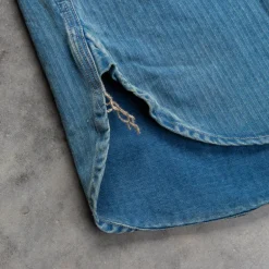 RRL Dockman Shirt Herringone Faded Indigo