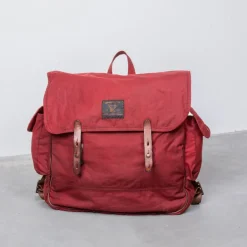RRL Falcon Backpack Oil Cloth Red - Brown