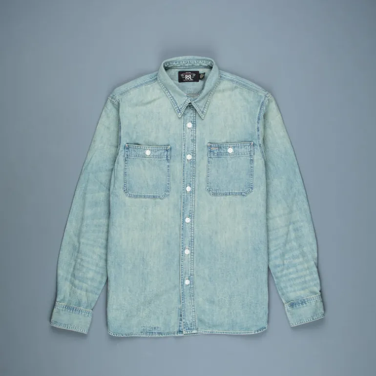 RRL Hercules longsleeve sport shirt Denim medium wash