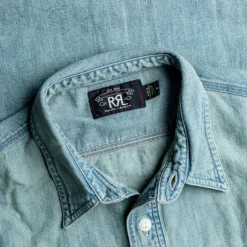 RRL Hercules longsleeve sport shirt Denim medium wash