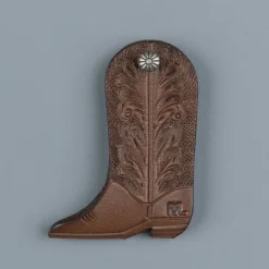 RRL Keyfob Hand Tooled Leather Brown