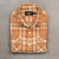 RRL Matlock Shirt Orange Plaid