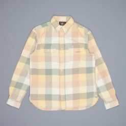 RRL Matlock Sportshirt Cotton Twill Plaid Yellow Green